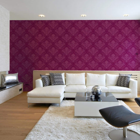 Purple Damask Basic Removable Wallpaper 0186| Walls By Me