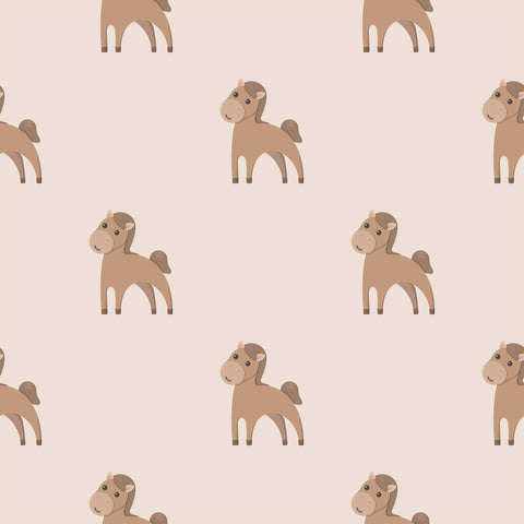 Beige and Brown Motif Children Peel and Stick Removable Wallpaper