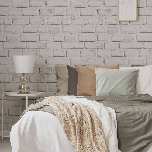 Beige Faux Brick Peel and Stick Removable Wallpaper 9443