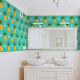 Blue Geometric Themed Removable Wallpaper 9787| Walls By Me