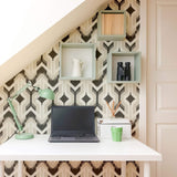 Black and White Contemporary Geometric Peel and Stick Removable Wallpaper