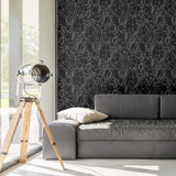 Black and White Crystal Geometric Peel and Stick Removable Wallpaper