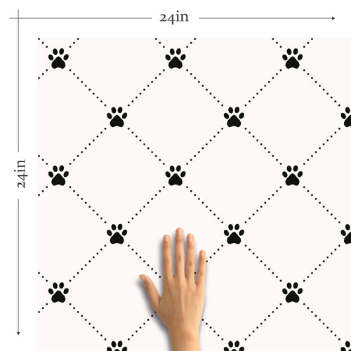 Black and White Dog Peel and Stick Removable Wallpaper