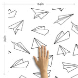 White and Black Retro Children Peel and Stick Removable Wallpaper