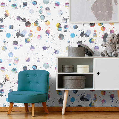 White Abstract Children Removable Wallpaper 7012| Walls By Me