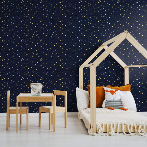 Yellow Star Children Peel and Stick Removable Wallpaper