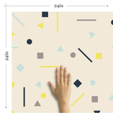 Yellow and Silver Geometric Children Removable Wallpaper 3218| Walls By Me