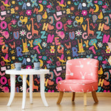 Neon Fantasy Children Peel and Stick Removable Wallpaper