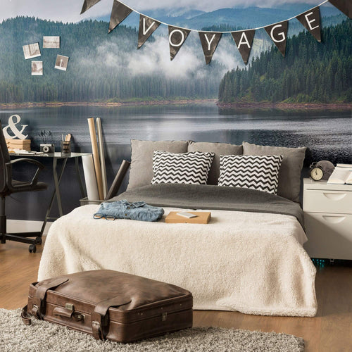 Blue and Green Mountain Landscape Peel and Stick Removable Wall Mural 5740