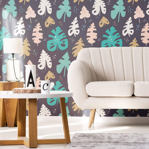 Blue Botanical Floral Peel and Stick Removable Wallpaper