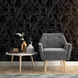 Black and White Crystal Geometric Peel and Stick Removable Wallpaper