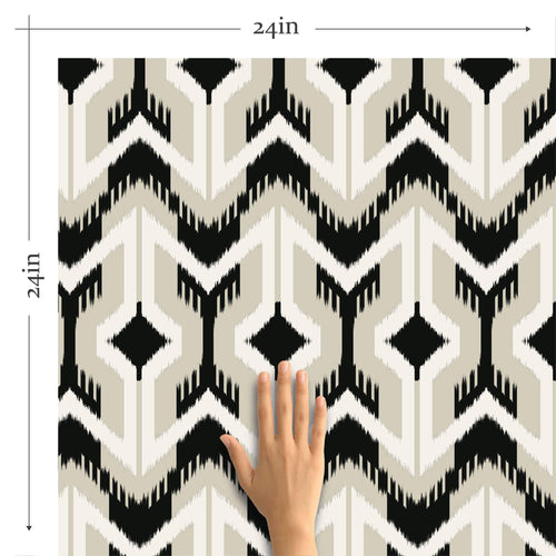 Black and White Contemporary Geometric Peel and Stick Removable Wallpaper