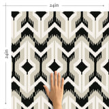 Black and White Contemporary Geometric Peel and Stick Removable Wallpaper