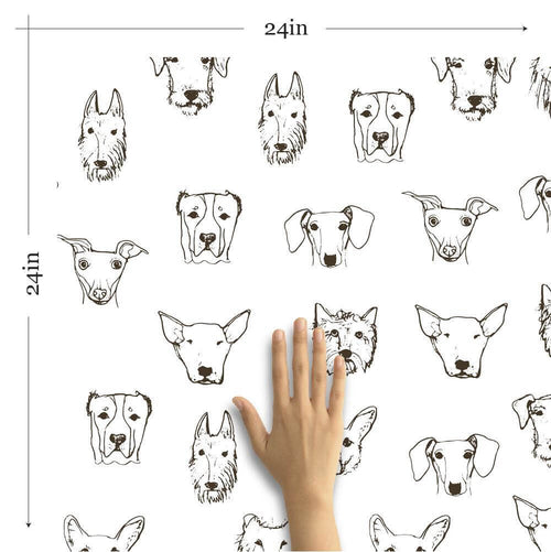 White Dog Animal Peel and Stick Removable Wallpaper