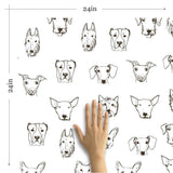 White Dog Animal Peel and Stick Removable Wallpaper