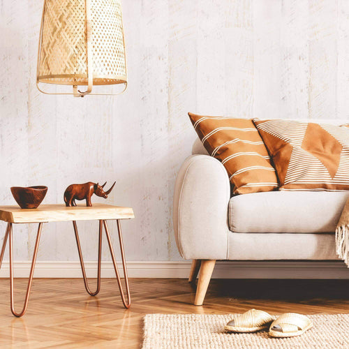 Beige Faux Wood Peel and Stick Removable Wallpaper