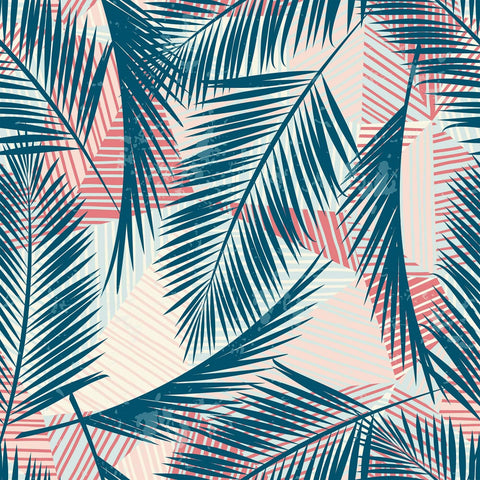 Blue and Red Tropical Floral Peel and Stick Removable Wallpape