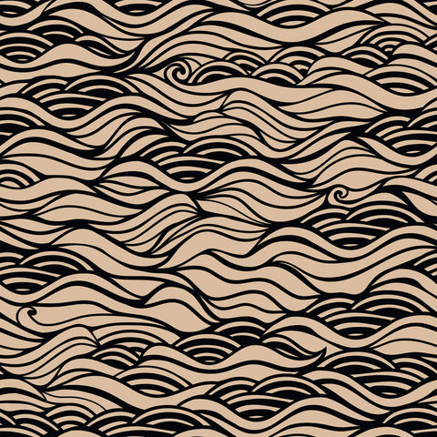Black and Beige Lines Nautical Peel and Stick Removable Wallpaper