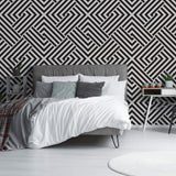 Black and White Cross Peel and Stick Removable Wallpaper