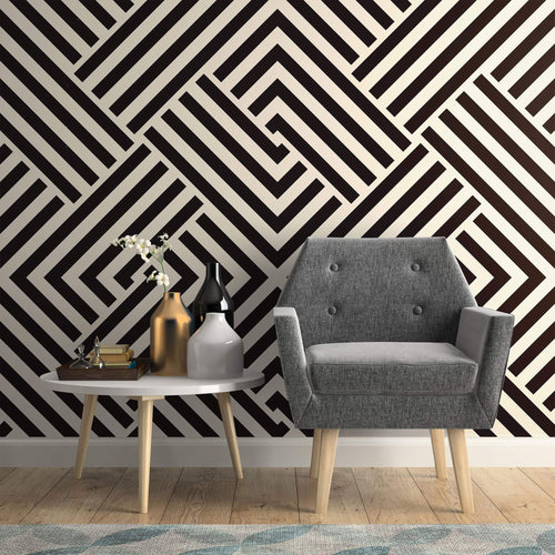 Black and White Cross Peel and Stick Removable Wallpaper