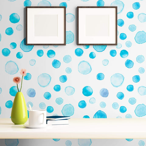 Blue and White Textured Basic Peel and Stick Removable Wallpaper