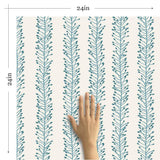 Blue Floral Basic Peel and Stick Removable Wallpaper