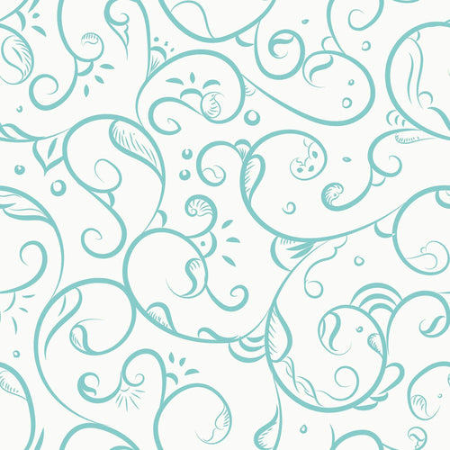White and Green Botanical Floral Removable Wallpaper 5736| Walls By Me