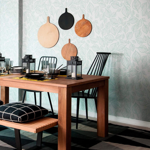 Green and White Floral Floral Peel and Stick Removable Wallpaper