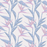 Pink and BlueFloral Peel and Stick Removable Wallpaper