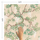 green leaves peel and stick removable wallpaper