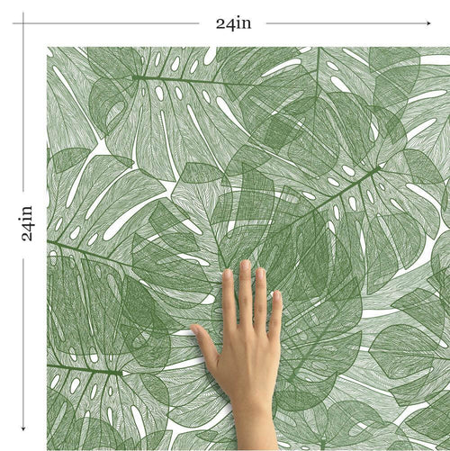 White and Green Botanical Floral Removable Wallpaper 9929| Walls By Me