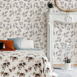 gorgeous print of embroidered leaves on a canvas base