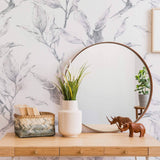 Grey Floral Peel and Stick Removable Wallpaper