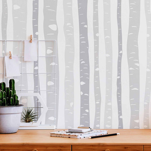 Grey Branches Peel and Stick Removable Wallpaper for sale