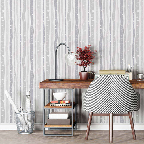 Grey Branches Peel and Stick Removable Wallpaper for sale