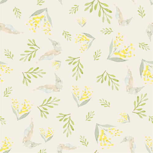 Green and Beige Birds Floral Removable Wallpaper 8273| Walls By Me