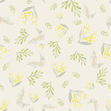 Green and Beige Birds Floral Removable Wallpaper 8273| Walls By Me
