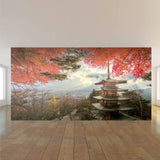 Fuchsia and White Asian Peel and Stick Removable Wall Mural 2343