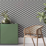 Black and White Shell Peel and Stick Removable Wallpaper