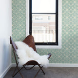 Green and Beige Pattern Geometric Peel and Stick Removable Wallpaper