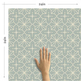 Green and Beige Pattern Geometric Peel and Stick Removable Wallpaper