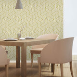 Beige and Cream Textured Geometric Peel and Stick Removable Wallpaper