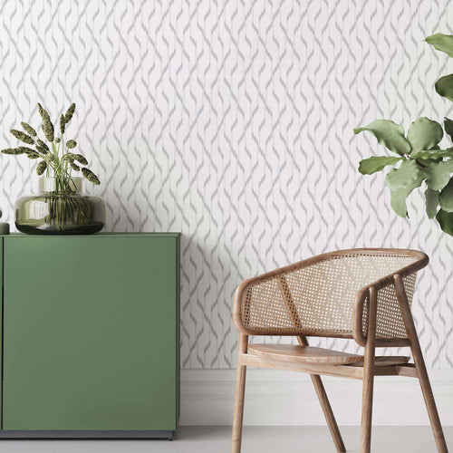 grey simple stripes removable wallpaper for bedroom