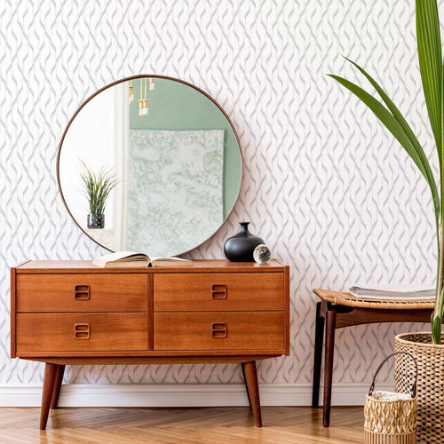grey simple stripes removable wallpaper for bedroom