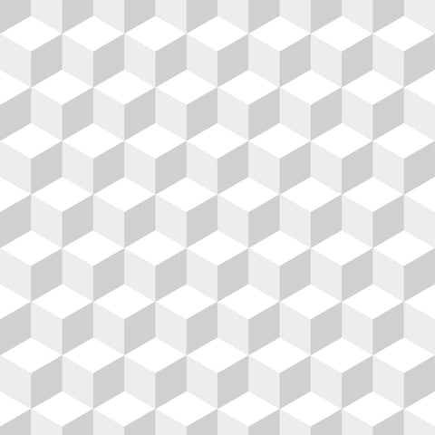 White and Silver Cubes Geometric Removable Wallpaper 4658| Walls By Me
