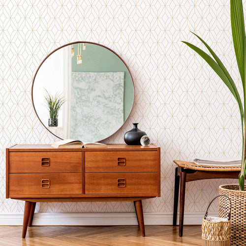 Yellow Lattice Peel and Stick Removable Wallpaper for sale