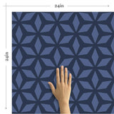 Royal Blue Diamond Geometric Peel and Stick Removable Wallpaper