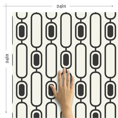 Black and White Motif Geometric Removable Wallpaper 185b| Walls By Me