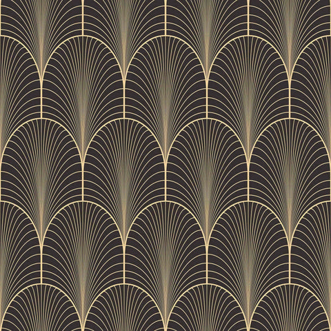 Art Deco grandeur with this dramatic peel and stick wallpaper