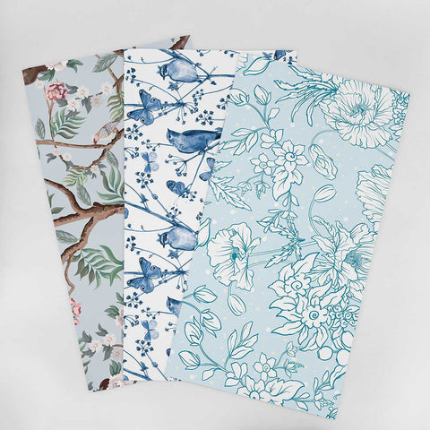 Wallpaper Sample for Bathroom Blue and Similar Tones 002